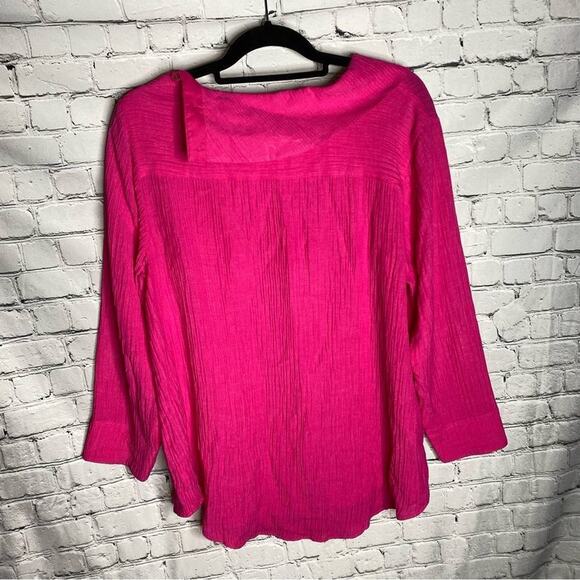 Soft Surroundings Giovinezza Womens Cowl Neck Cotton Pink Tunic Top Size Large - Picture 6 of 7